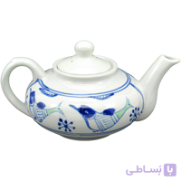 قوری عدسی کوچک چینی میبدمروارید نقش مرغی