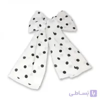 شال طرح دار مدل توپی سفید