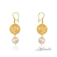 گوشواره طلا طرح گوی فیوژن با مروارید کد XE256