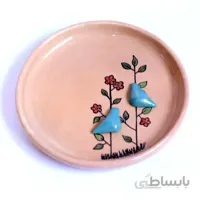 بشقاب سرامیکی دستساز طرح پرنده