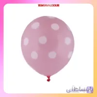بادکنک صورتی خال سفید