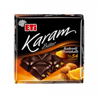 شکلات تلخ اتی کارام 54% با مغز بادام و پرتقال 70 گرم