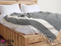 روتختی پیکه طرح Herringbone برند Fringe Home سایز دو نفره رنگ مشکی 240×200