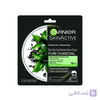 ماسک ورقه ای گارنیر چای سیاه (مشکی) garnier skin active pure charcoal