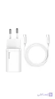 شارژر دیواری فست شارژ Baseus TZCCSUP-L QC3.0 PD 25W Type-C + کابل Type-C