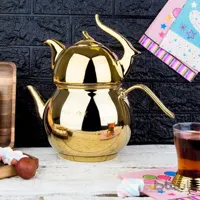 ست کتری و قوری کروپ ست مدل دنیز طلایی کد 305