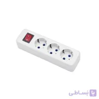 سه راهی کلید دار با ارت با کابل 5 متری پارت الکتریک