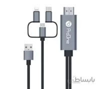 کابل تبدیل HDMI به USB-C / microUSB / لایتنینگ پرووان مدل PCH70 طول 1.8متر ا ProOne PCH75 HDMI to MHL 1.8M