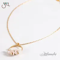 گردنبند استیل با صدف و مروارید طبیعی مدل 2104