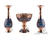 سرویس جهیزیه گلدان و آجیل خوری مسی و پرداز