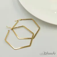 گوشواره استیل شش ضلعی E10