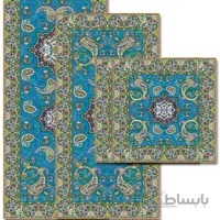 رومیزی مربع ترمه طرح سالار مشکی ابریشم کد 710 کد 410558