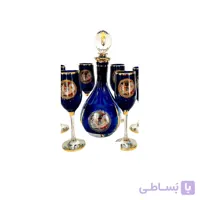 تنگ و جام مدل پیزا طرح نیلوفرانه سرمه ای کریستال سازان کد J1241