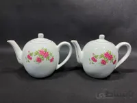 یک جفت قوری گلسرخی قدیمی چین قدیم سایز متوسط ارتفاع ۱۵ سانت کاملا سالم و نو درجه یک