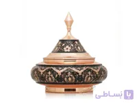 قندان مس و حکاکی مدل بشقاب پرنده کوچک