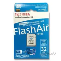 کارت حافظه توشیبا مجهز به شبکه بیسیم Flash Air 32GB W-03 SD-R032GR7AL03A ا Toshiba Flash Air 32GB W-03 SD-R032GR7AL03A
