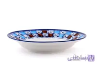 بشقاب گود ۲۰ چینی میبد مروارید طرح شطرنجی