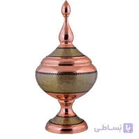 شکلات خوری مسی خاتم کاری اثر اقاجانی ارتفاع 63 سانتی متر کد C 499
