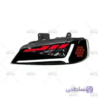 چراغ جلو اسپرت پژو پارس طرح آئودی Q5 دورنگ