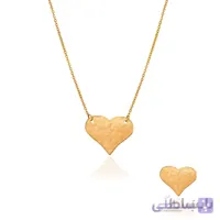 نیم ست طلا دست ساز طرح قلب چکشی کد LS612