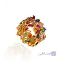 انگشتر طلا زنانه طرح مولتی کالر کد CR315