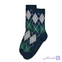 جوراب ساقدار لوزی سرمه ای بوم
