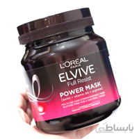 ماسک مو تقویت کننده چند منظوره و ضدریزش لورال L'Oreal Paris Elvive Full Resist Fragile Hair Power Mask 300ml