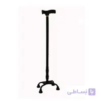 عصا چهارپایه فلزی مشکی ماسه ای t31 دسته Cane pvc