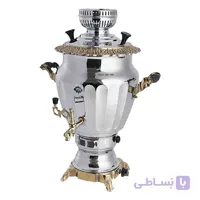 سماور گازسوز عالی نسب مدل نگین نفیس طلایی ظرفیت 6 لیتر