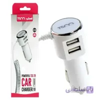 شارژر فندکی دو پورت تسکو مدل TCG 29 همراه با کابل یکسره ا TSCO 2 Port TCG 29 Car Charger with Cable