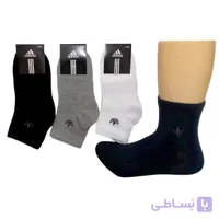 جوراب نیم ساق اسپورت بچگانه Funny socks طرح گلدوزی Adidas