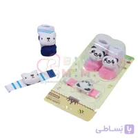ست پاپوش و مچ بند نوزادی lux مدل خرس