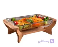 سوفله مستطیل 2لیتر روشن طرح دار چوب رابر