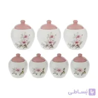 ست جا ادویه 7 پارچه طرح گل کد 02