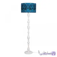 آباژور ایستاده مدل فوبوس پایه سفید طرح کاشی آبی کد 1010