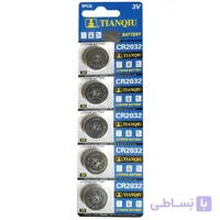 باتری سکه ای تیانکیو مدل CR2032 بسته 5 عددی