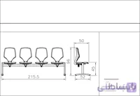 صندلی انتظار چهار نفره سیلا مدل W25p4x