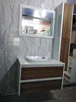 روشویی کابینت دار مدل ترانی سفید چوب ا روشویی کابینت دار مدل ترانی سفید چوب