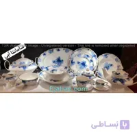 سرویس غذاخوری 6 نفره 30 پارچه بن چاینا پردیس ایزابل طرح سامانتا آبی