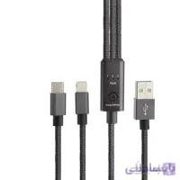 کابل تبدیل USB به microUSB /لایتنینگ/ USB C مدل QC 200 طول 1.2 متر