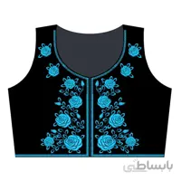 جلیقه مخمل مشکی طرح گل رُز کد 734849