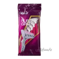 تیغ اصلاح چند بار مصرف 2 لبه مدل Rubber Grip صورتی سیلور