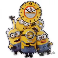 ساعت دیواری چوبی اتاق کودک مدل MINIONS