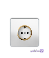 پریز برق ارت دار آسیا (کریستال سفید طلایی)