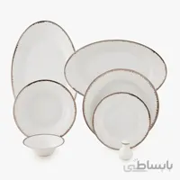 سرویس چینی زرین 6 نفره غذاخوری رویال پلاتینی (35 پارچه) ا Zarin Iran Shahrzad Royal-Platinum 35 Pieces FDC Dinnerware Set