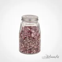 بانکه شیشه ای لیمون مدل درب استیل کد 2037