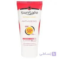 کرم ضد آفتاب و ضد چروک سان سیف SPF50 بدون رنگ انواع پوست 50 میلی لیتر