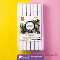 ماژیک ۱۲ رنگ حرفه ای دو سر