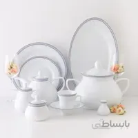 سرویس چینی زرین 12 نفره کامل وایت رز (108 پارچه) ا Zarin Iran Shahrzad White-Rose 108 Pieces FDC Dinnerware Set