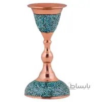 شمعدان فیروزه کوب اثر آقاجانی ارتفاع 12 سانتی متر کد Shf-02